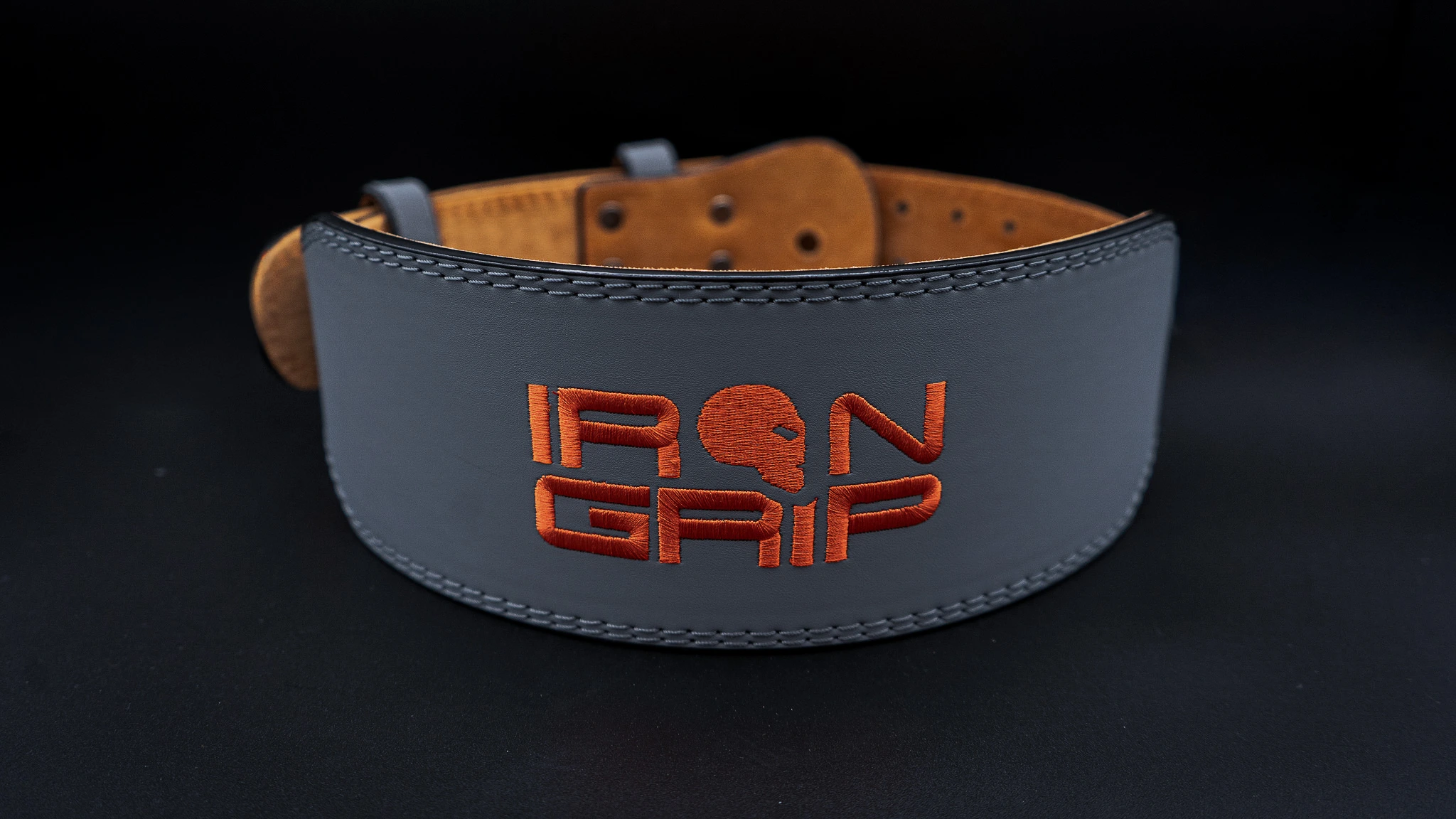 Leather Padded Belt Gray 2