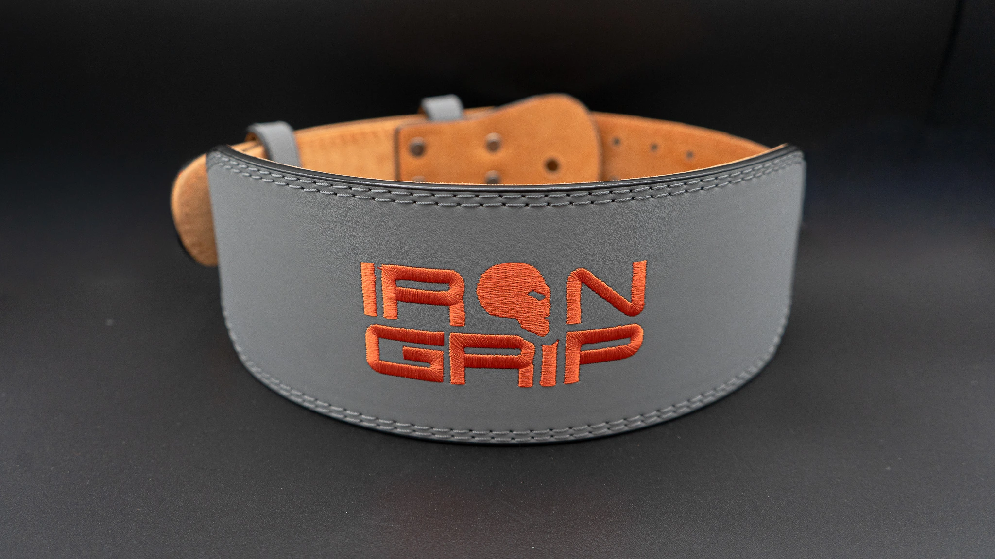Leather Padded Belt Gray